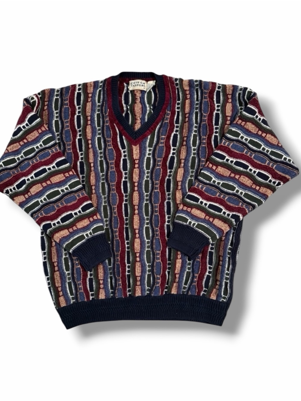 Vintage Cotton Traders Style
3D Textured 80s 90s Sweater Size XL Biggie